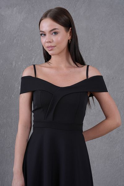 Secret Passion Lingerie New Season Women's Strap Off-Shoulder Detail Maxi Length Flared Evening Dress Engagement and Graduation Dress 342