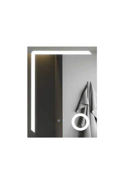 OPTIM DEKO Oglindă de baie cu iluminare LED, 60 mm x 80 mm, 3 tipuri de lumină (rece, caldă, neutră), anti-aburire F