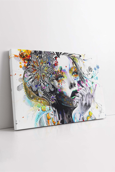 KOSS Dijital Pictură pe pânză cu portret abstract de femeie, pictură pe pânză...