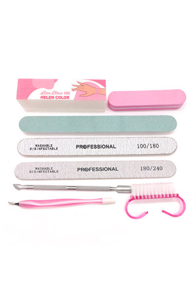 Choice 8pcs manicure Set 8pcs/Set Nail manicure Care Tool Kit Nail Buffer Professional Nail Files Brush Man