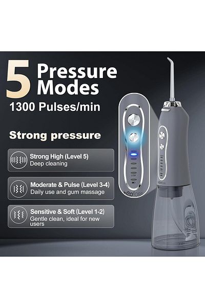 h2ofloss Water Flosser 5 Modes Cordless Portable 300ML Large Water Tank