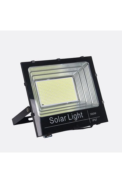 OEM Proiector LED cu lampă solară, de exterior, 300W, cu senzor, timer și telecomandă, negru