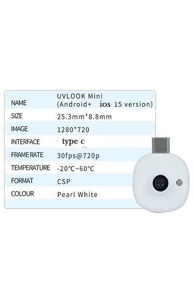 Choice for Type c Mini UV Camera for iPhone & Android - Portable Visible Facial Sunscreen Test Tool for Sun