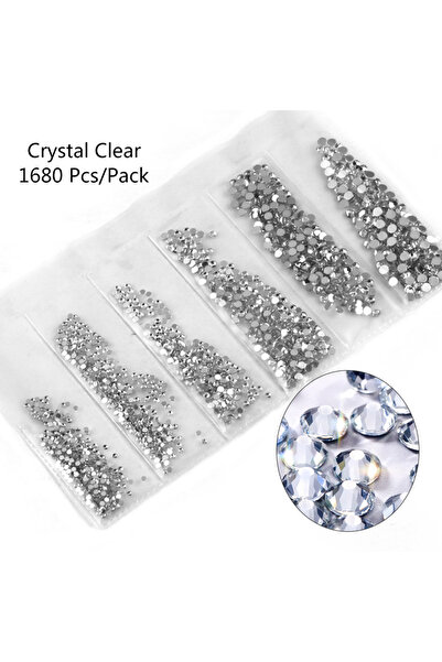 Choice أحجار الراين الزجاجية الشفافة متعددة الأحجام لتزيين الأظافر، كريستالات...