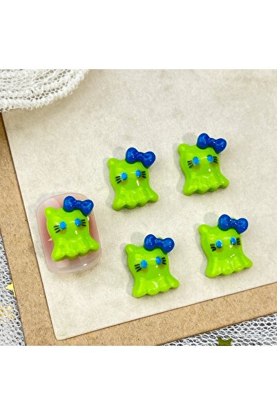 Miniso 03 20 قطعة من أظافر هالو كيتي الرائعة باللون الأخضر من KT Cat Cartoon ...