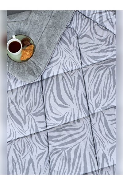 Sudemhome Double Welsoft Sleeping Set Double Sided Wellsoft Fluffy Fleece Quilt and Battal Fitted Sheet
