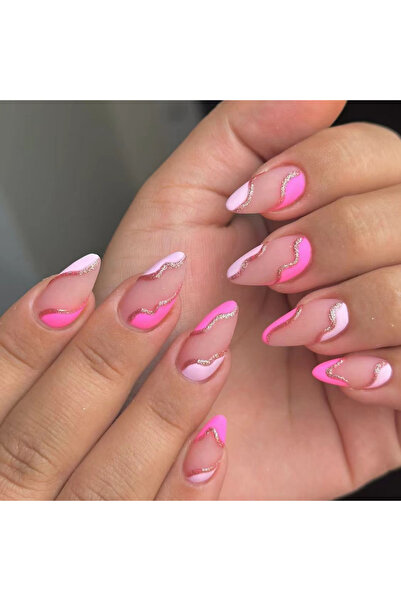 Choice أظافر بنية طويلة فرنسية بسيطة متناسقة الألوان، 24 قطعة، مع جل جيلي واحد ومبرد أظافر واحد