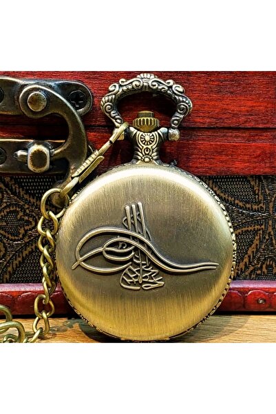DÜZGÜN TİCARET Osmanlı Tuğra Köstekli Cep Saati Hediyelik Saat