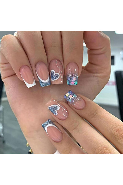 Choice أظافر صفراء طويلة فرنسية بسيطة متناسقة الألوان، 24 قطعة، مع جل جيلي واحد ومبرد أظافر واحد