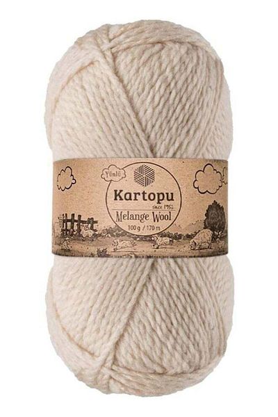 Kartopu Kartopu K855 Melange Wool Knitting Yarn - 100 g, 170 Meter Length