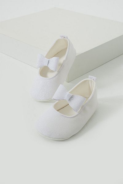 yummy kids First Step Non-Slip Sole Rubber Comfortable Glitter Bow Detailed Girls Ballerina Shoes Booties