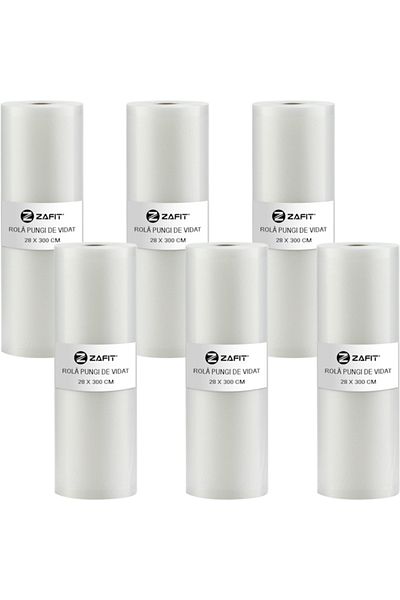 zafit Set 6 vacuum sealing bags ZAFIT™, 28 x 300 cm, reusable, durable, transparent