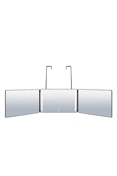 Choice Black with LED 3-Way Mirror with LED 360 Trifold Hair Cut Mirror with Lighting Self Hairdressing Mir