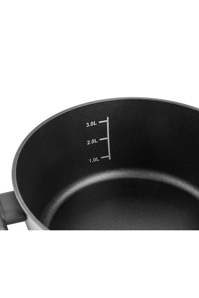 Florentyna Cratita cu capac Delux neagra 26 cm, 5 litri