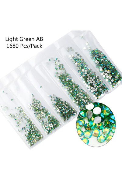 Choice أحجار الراين الزجاجية متعددة الأحجام باللون الأخضر الفاتح لتزيين الأظا...