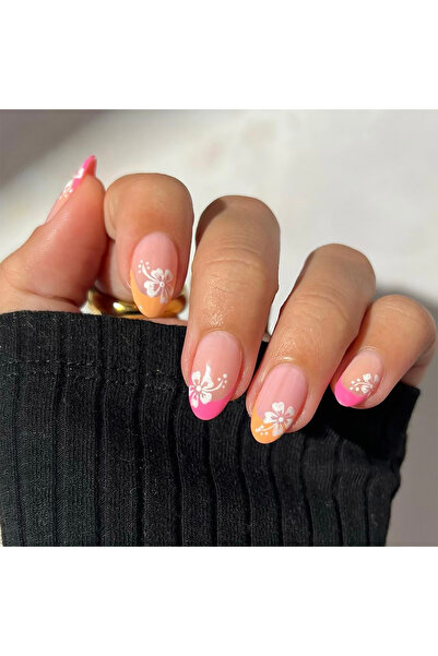 Choice Y-215 24 قطعة من أظافر صناعية طويلة من نوع ABS بلون اللوز المزدوج ومغط...