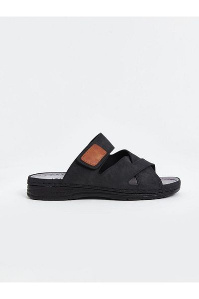 LC Waikiki Black Cross Strap Men's Sandals