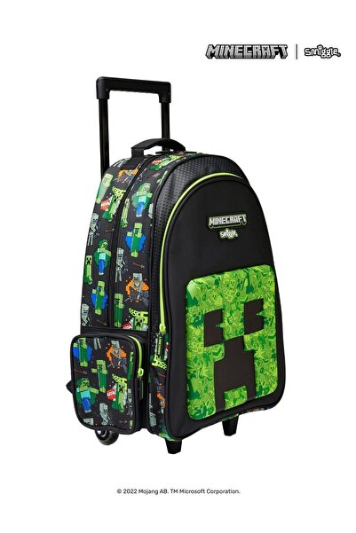 SMIGGLE Minecraft Çekçekli Işıklı Tekerlekli Okul Sırt Çantası