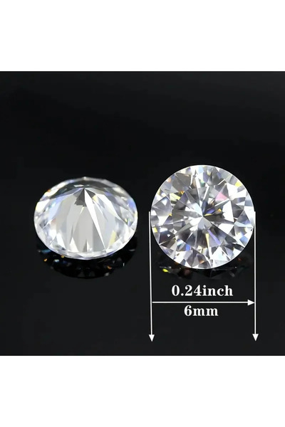 Choice 50 قطعة من أحجار الزركونيا المكعبة، 6 مم، شكل دائري أبيض، قطع لامع، أح...