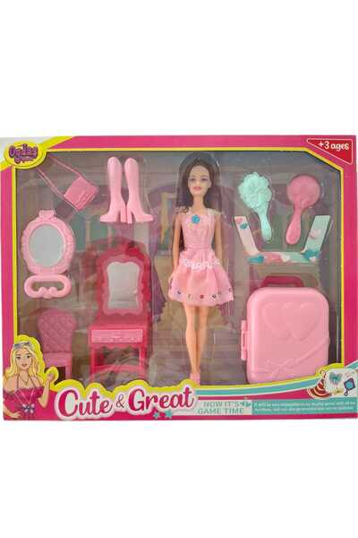 FİNCANLAR CİNDY DOLL BAVULLU MAKYAJ MASALI BEBEK