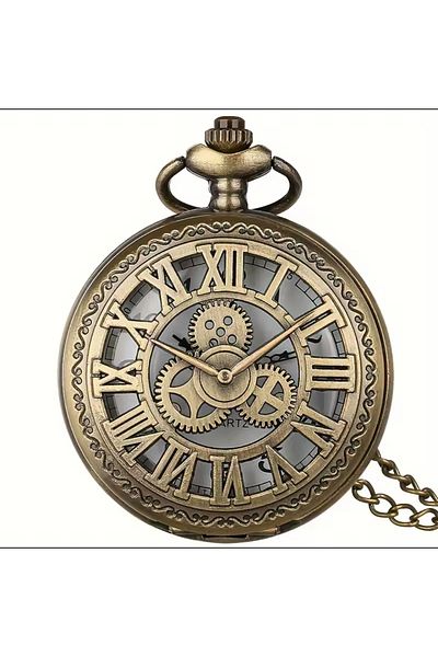 Wolawood Nostalgic Chain Pocket Watch Metal Chain Watch Antique Ottoman Style Special Retro Gift Collection