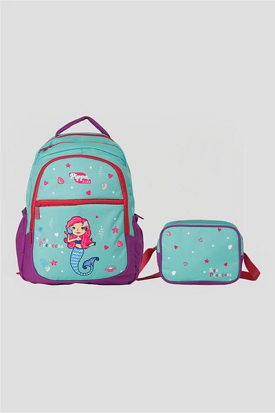 Catwins Set de 2 rucsacuri pentru școală Mermaid Feeding