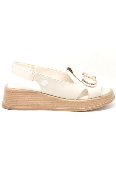 Mammamia D25Ys-02780 Beige Skin Leather Comfort Women's Sandals