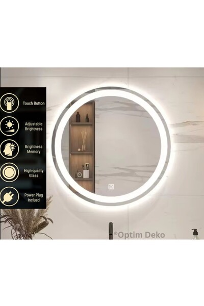 OPTIM DEKO Oglinda Baie, Iluminare LED cu Touch 70x70 cm