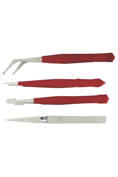 flores Stainless steel tweezers, insulated, 4 pcs / set