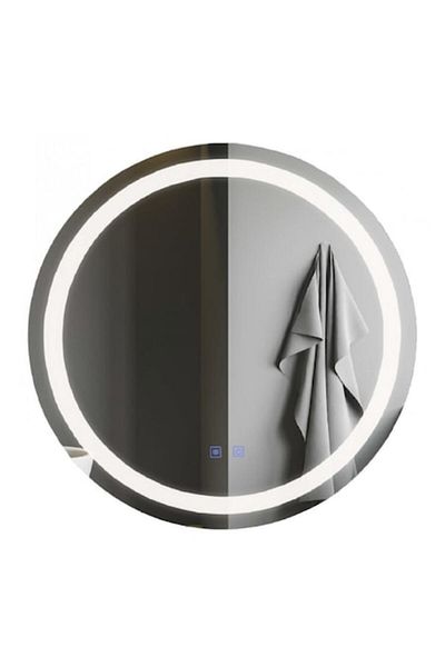 OPTIM DEKO Oglindă de baie LED premium cu ecran tactil, antiaburire, rotundă, 70x70 cm