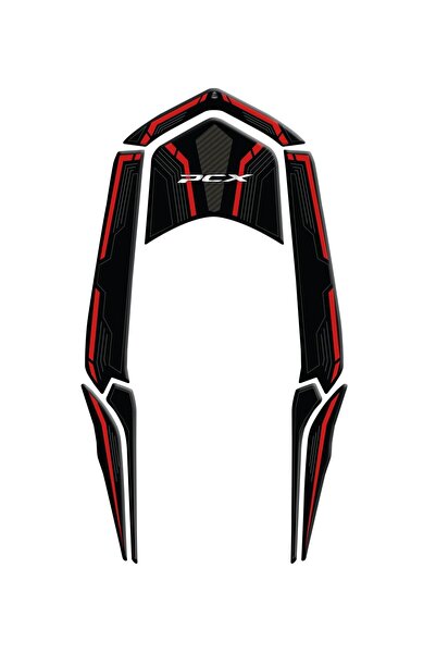 Redline Grafik Honda PCX 2025 Karbon Kırmızı Kuyruk Pad Redline Grafik
