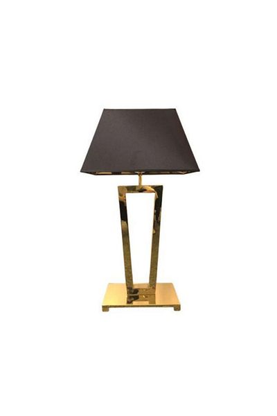 Siera Hotel lamp, shiny gold and black fabric, 55 cm, TJ035