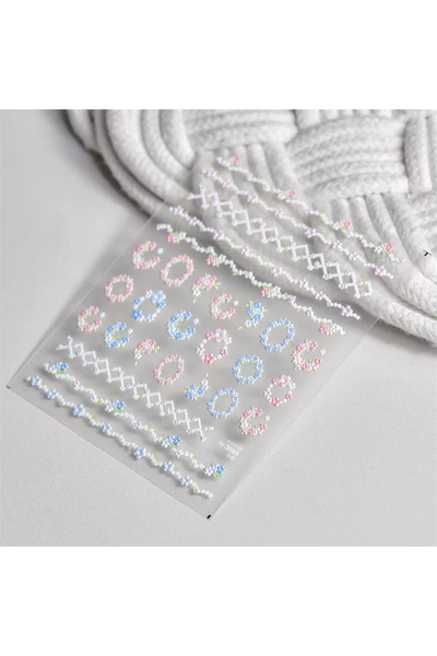 NAILFYOU 1 قطعة to3085 1 قطعة 5D الإغاثة اليابانية التدرج زهرة إكليل ملصقات فن الأظافر ذاتية اللصق الوردي الأزرق