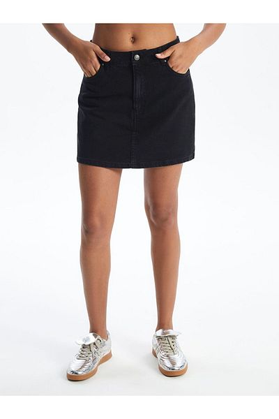 LC Waikiki Xside Women's Standard Fit Straight Jean Shorts Skirt