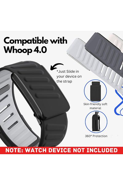 O Ozone Whoop 4.0 Band | Comfort Durable Silicone Wristband | Black