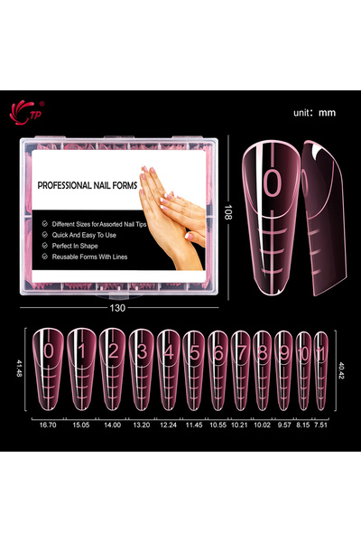 Choice B-Pink-120PCS TP مربع فرنسي مزدوج قوالب أظافر لوزي سريع البناء قالب جل...