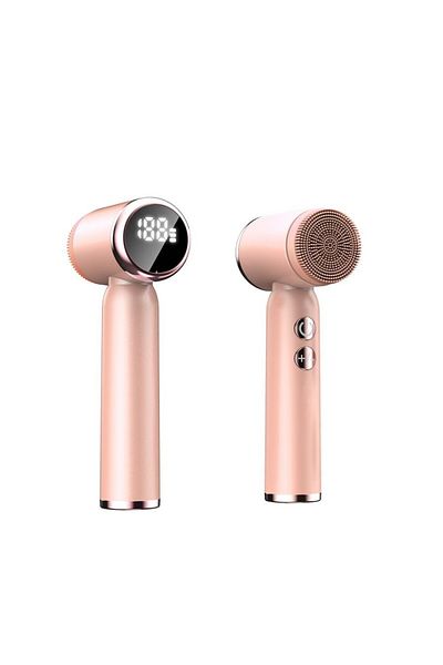 Choice pink 6 In 1 Ultrasonic Electric Face CleansingBrush Compress Therapy FacialExfoliating Pore Cleaner