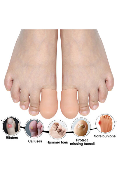 Choice3 بيج - 4 قطع من أغطية أصابع القدم الكبيرة من Pexmen، 2/4 قطع، أغطية أص...