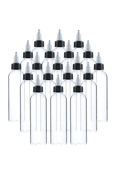 Choice1 150 مل 5 قطع بلاستيكية PET سعة زجاجات عصير سائل بالقطارة ذات غطاء ملتوي C