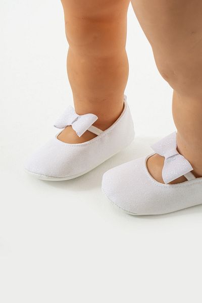 yummy kids First Step Non-Slip Sole Rubber Comfortable Glitter Bow Detailed Girls Ballerina Shoes Booties