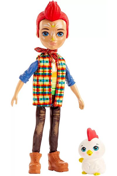 mattel Enchantimals dolls and animals redhead rooster and cluck