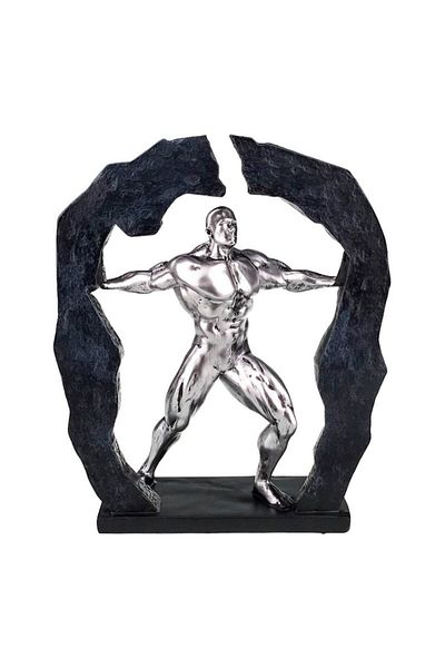 OEM Man among the rocks, resin, 22x27 cm