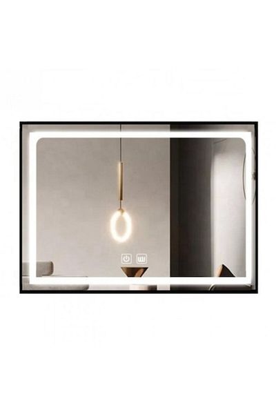 OPTIM DEKO Oglinda LED Touch Incanto Sistem Dezaburire Rama Neagra 80x60 cm