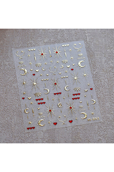 NAILFYOU ملصقات أظافر ذاتية اللصق M861 رموز هندسية طوطمية نجمة قمر أحجار كريم...