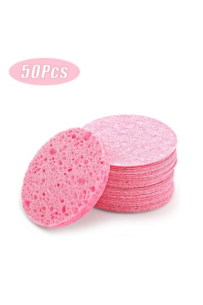 Choice 50PCS 50PCS Face Cleaning Sponge Pad for Exfoliator Mask Facial SPA Massage Makeup Removal Thicker C