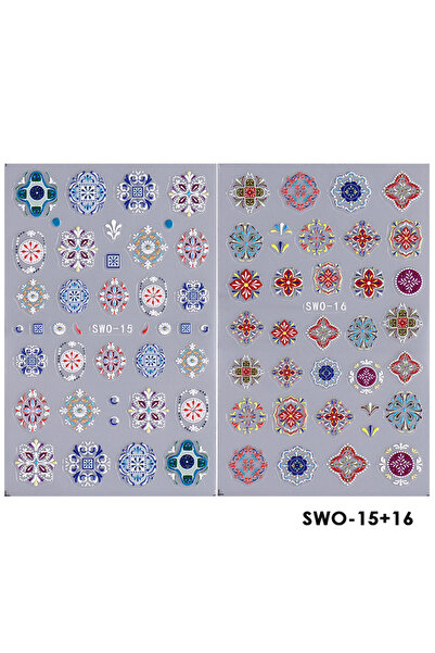 Choice SWO-15 16 3D البوهيمي ماتي جديد مسمار ملصقا سحر التطريز بوهو تصميم مان...