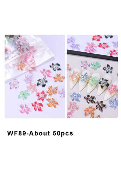 Choice WF89-50 قطعة 20/50/100 قطعة زينة أظافر على شكل زهرة الكركديه الملونة ث...