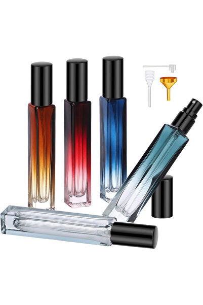 Choice مجموعة من 5 قطع 10 مل زجاجة عطر زجاجية صغيرة للسفر بخاخ عطر رذاذ ناعم ...