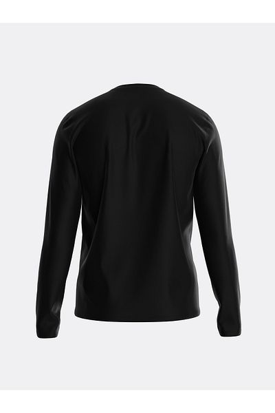 Guess Crew Neck Plain Black Men's T-shirt M2yi31ı3z11jblkcn Ls Logo Tee