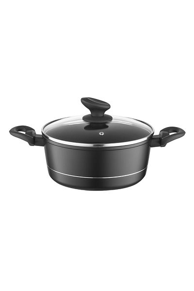 Florentyna Cratita cu capac Delux neagra 26 cm, 5 litri